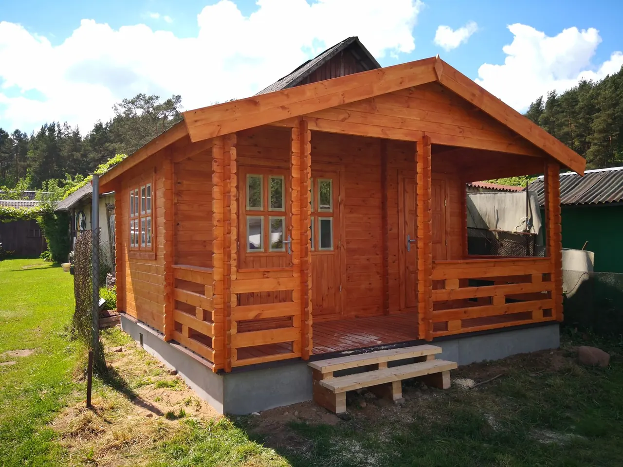 Medinis sodo namelis Badenas 4,5×3 m – obliuoto tašo, nuotrauka 3