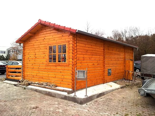 Medinis sodo namelis Nika 8×4 m su terasa – obliuoto tašo, nuotrauka 2