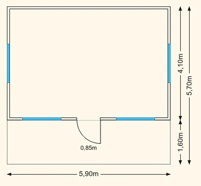 Sodo namelio Andora 5,9×4,1 planas