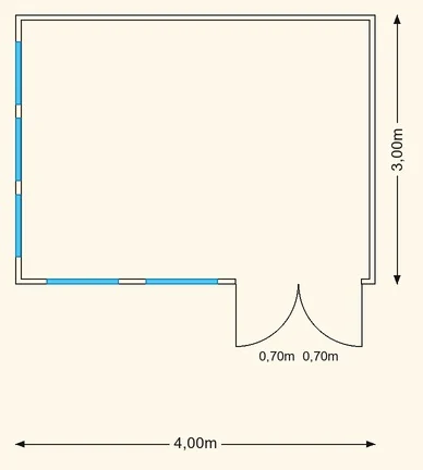 Sodo namelio Andora 4×3 planas
