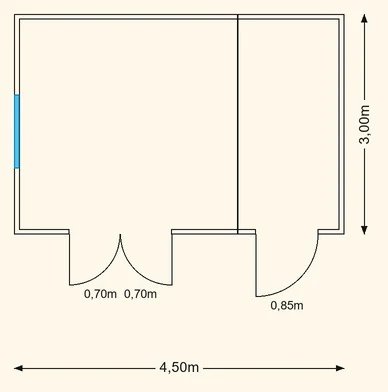 Sodo namelio Badenas planas 4,5×3 m