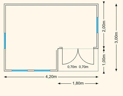 Sodo namelio Barselona 4,2×3 planas