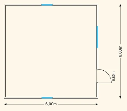 Sodo namelio Bavarija 6×6 planas