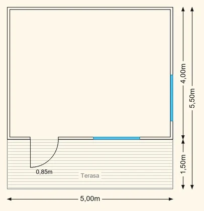 Sodo namelio Bona 5×4 planas