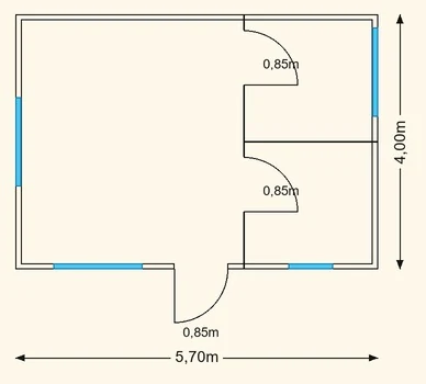Sodo namelio Boneti planas 5,7×4 m