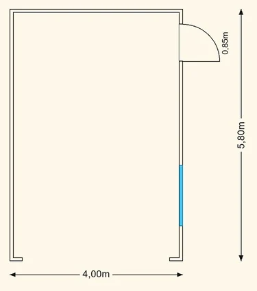 Garažo planas 4×5,8 m