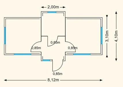 Sodo namelio Nica planas 8,12×4,1 m