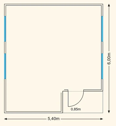 Sodo namelio Roma planas 5,4×6 m