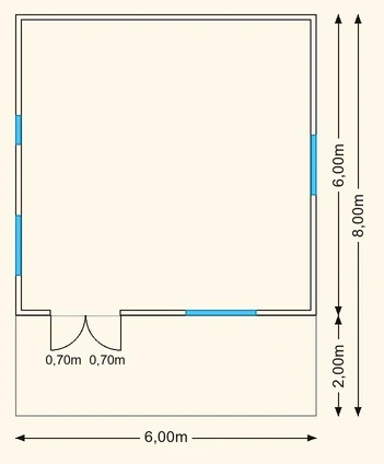 Sodo namelio Saksonija 6×6 planas