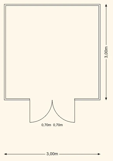 Sodo namelio Toskana 3×3 planas