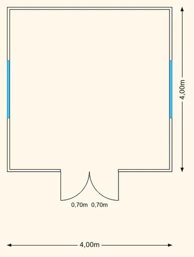 Sodo namelio Toskana 4×4 planas