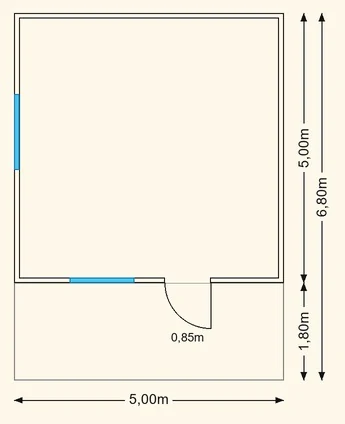 Sodo namelio Velsas 5×5 planas